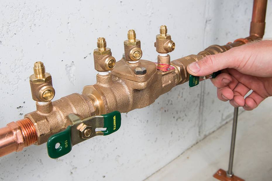 example of backflow device installation